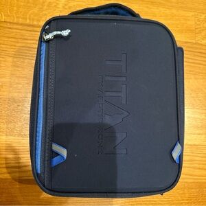 Titan Arctic Zone Expandable Lunch Box w/ 2 Ice Walls & Container Set navy blue